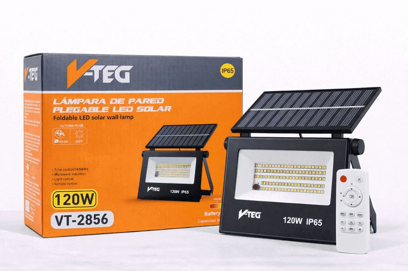 REFLECTOR LED CON PANEL SOLAR 120W UNID V-TEG
