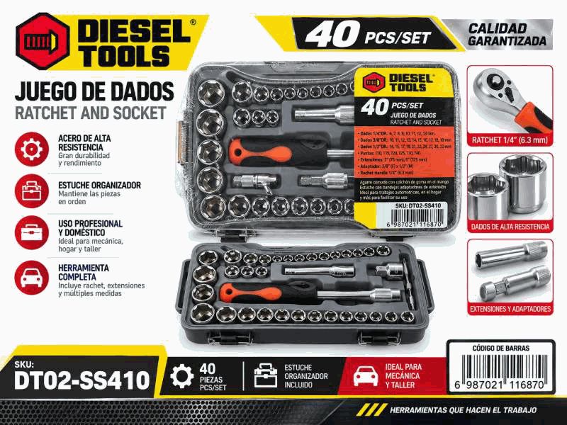SET RATCHET 40PCS UNID DIESEL TOOL