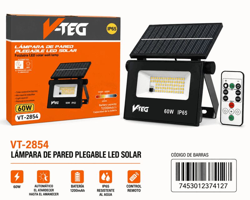 REFLECTOR SOLAR 60W IP65 UNID V-TEG