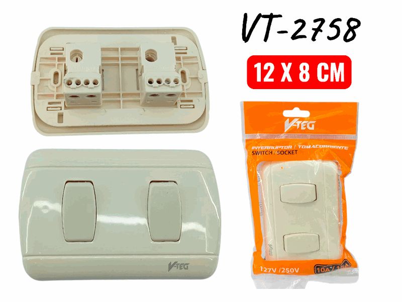 INTERRUPTOR APGADOR DOBLE CREMA UNID V-TEG