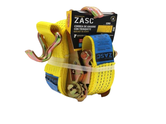 CINCHA DE AMARRE CON TRINQUETE GANCHO DOBLE 5CMX10MTS UNID ZASC