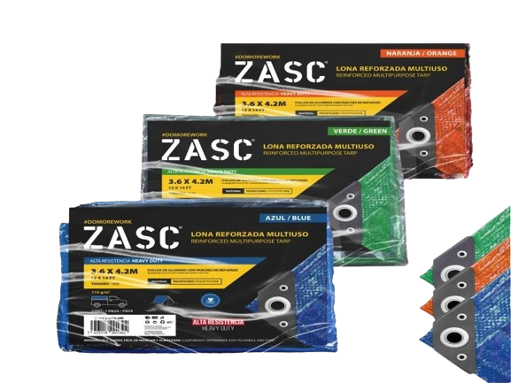 LONA REFORZADA MULTIUSO 3.6X4.2M 110G/M2 COLORES SURTIDO UNID ZASC
