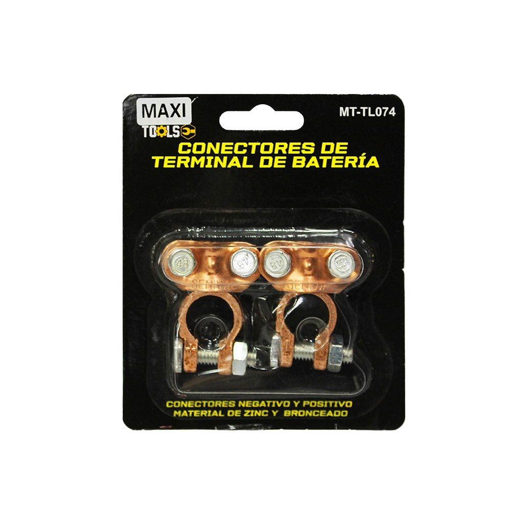 CONECTORES TERMINAL DE BATERIA ZINC/BRONCE 2 PZAS UNID MAXI TOOLS