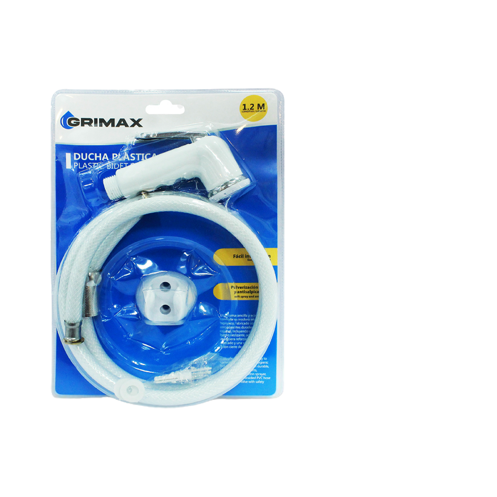 DUCHA TELEFONO MANGUERA DE PVC TRENZADO 1.2 METROS BLANCA UNID GRIMAX