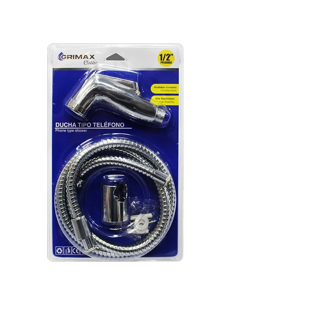 DUCHA TIPO TELEFONO CROMADA 1/2" UNID GRIMAX