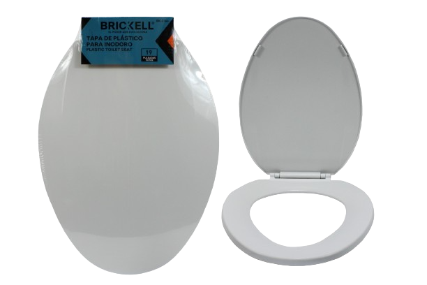 ASIENTO DE INODORO 19" PLASTICO BLANCO UNID BRICKELL