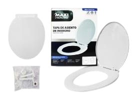 ASIENTO DE INODORO 19" PLASTICO BLANCO UNID GRIMAX