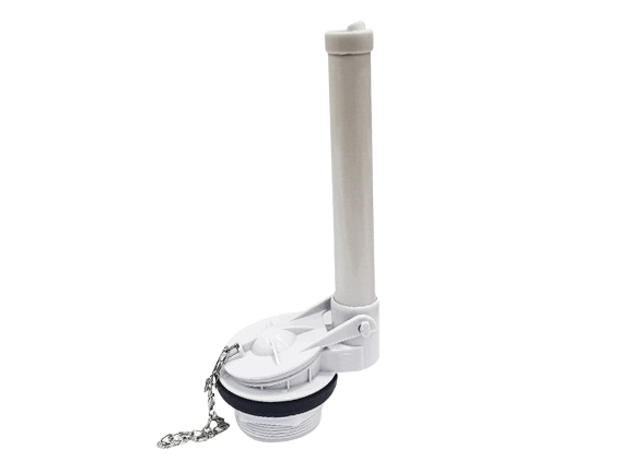 VALVULA DE DESCARGA CON SAPO PARA TANQUE DE INODORO 2" UNID AQUA PLUS