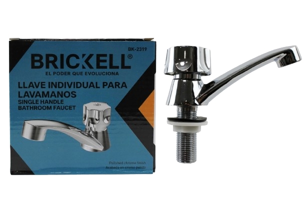 LLAVE INDIVIDUAL DE LAVAMANO CROMADA 1/2" UNID BRICKELL