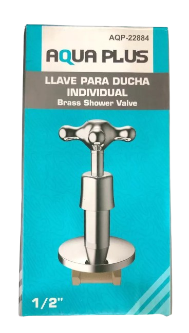 LLAVE DUCHA INDIVIDUAL 1/2" CROMADA EN CRUZ UNID AQUA PLUS