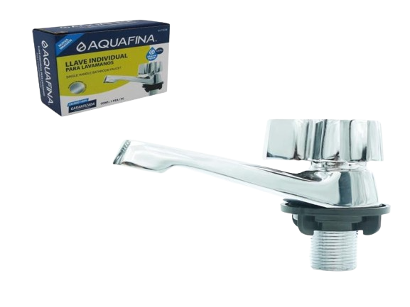 LLAVE INDIVIDUAL PARA LAVAMANOS CROMADA UNID AQUAFINA