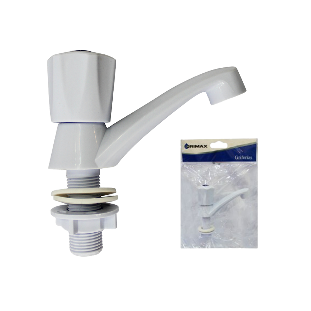 LLAVE LAVAMANOS PLASTICA INDIVIDUAL BLANCA UNID GRIMAX