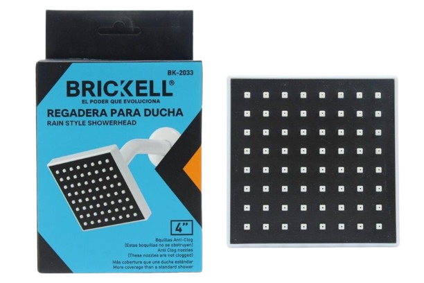 REGADERA CUADRADA 4" BLANCA TIPO LLUVIA UNID BRICKELL