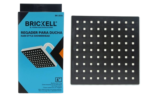 REGADERA CUADRADA DE 6" BLANCA TIPO LLUVIA UNID BRICKELL