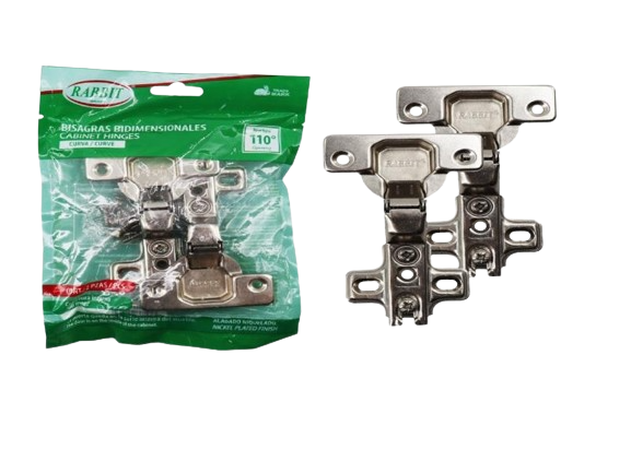 BISAGRA BIDIMENSIONAL CURVA ACABADO 35MM NIQUELADO 2 PIEZAS UNID RABBIT