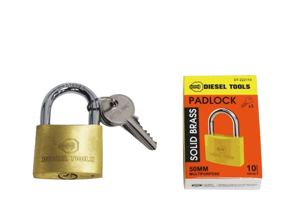 CANDADO LATON SOLIDO ARCO 50 MM UNID DIESEL TOOLS