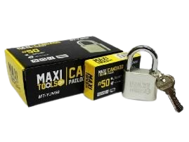 CANDADO PLATEADO SOLIDO ARCO 50 MM UNID MAXI TOOLS