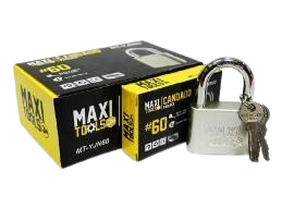 CANDADO PLATEADO SOLIDO ARCO 60 MM UNID MAXI TOOLS