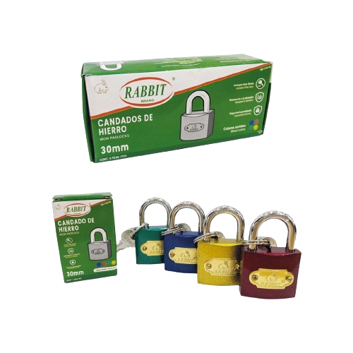 CANDADOS DE HIERRO ARCO 30MM UNID RABBIT