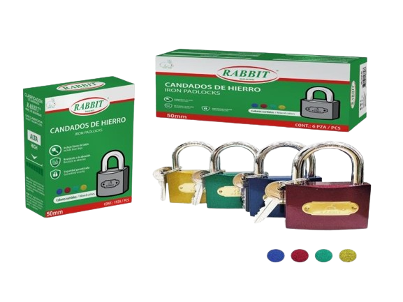 CANDADOS DE HIERRO 50MM ARCO UNID RABBIT