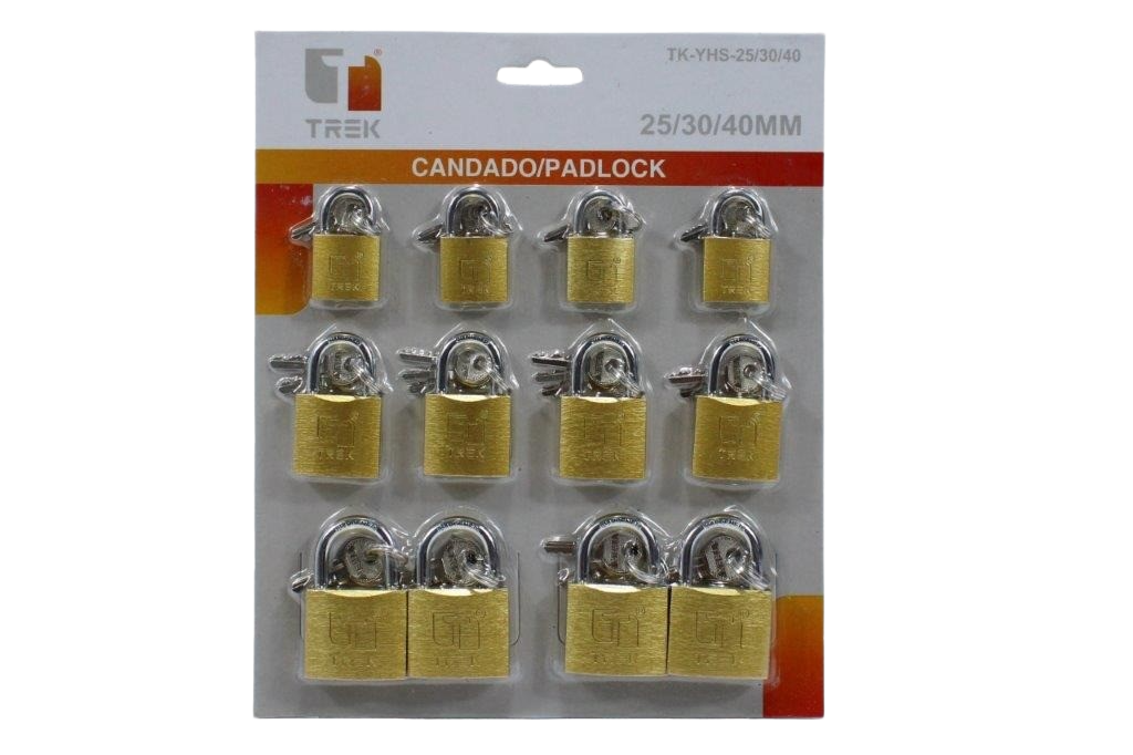 SET DE CANDADOS 25-30-40 MM 12 PIEZAS UNID TREK