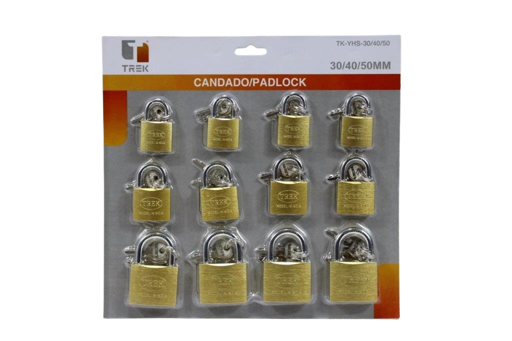 SET DE CANDADOS 30-40-50 MM 12 PIEZAS UNID TREK