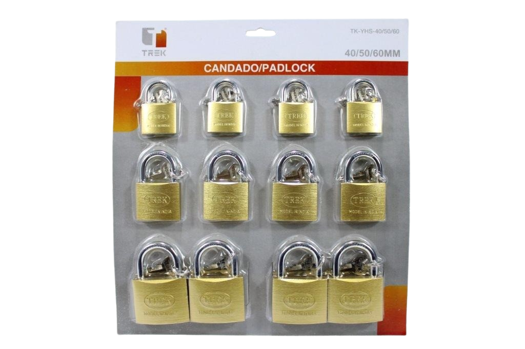 SET DE CANDADOS 40-50-60 MM 12 PIEZAS UNID TREK