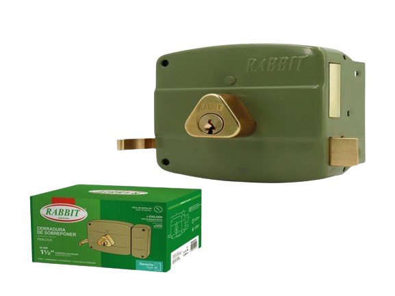CERRADURA CILINDRO FIJO DERECHA CILINDRO BRONCE 40MM UNID RABBIT