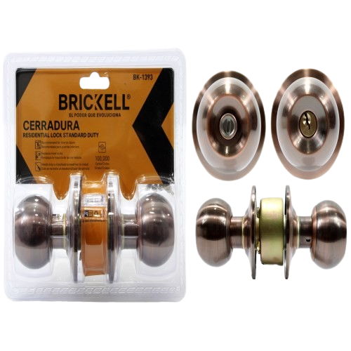 CERRADURA DE POMO CON CILINDRO BRONCE UNID BRICKELL