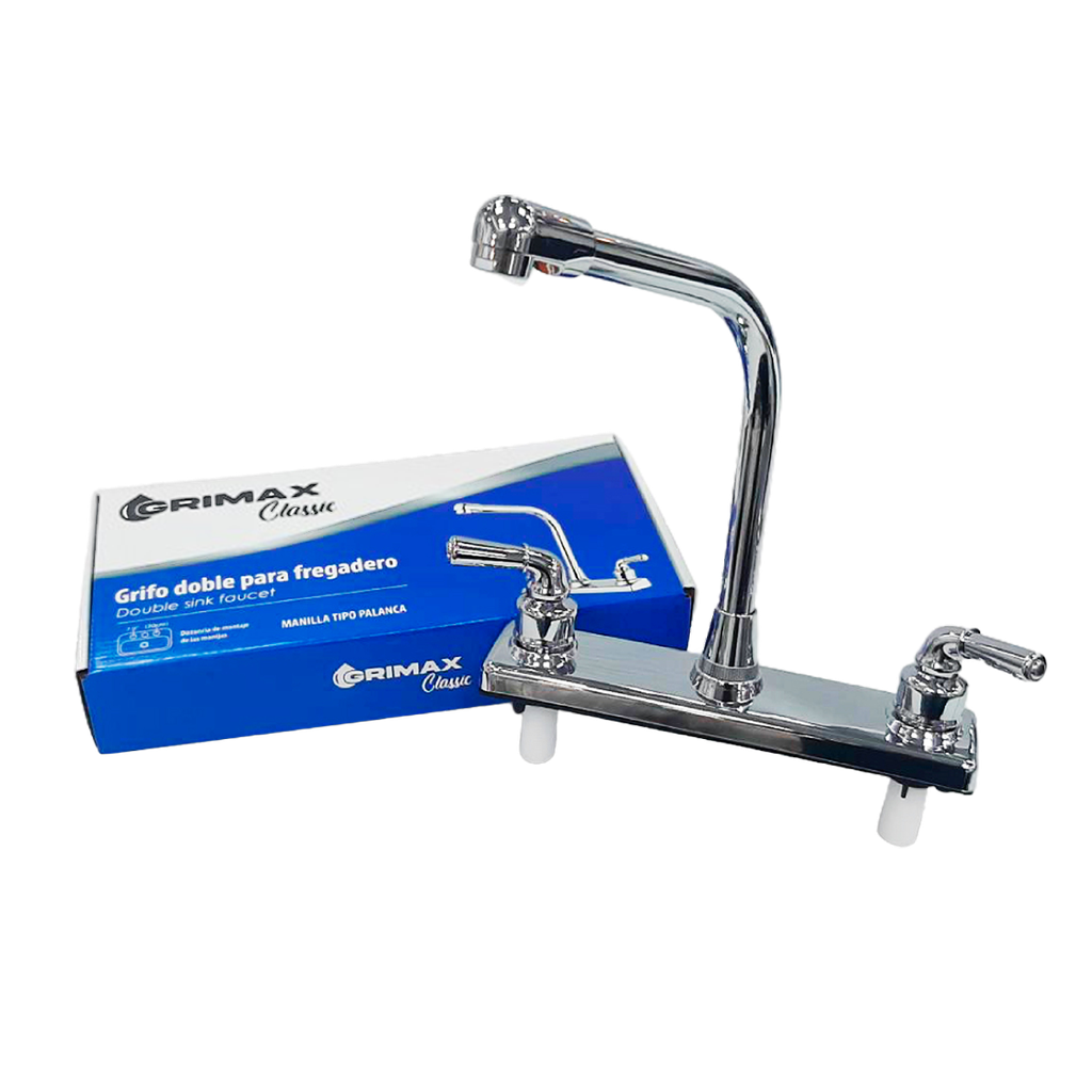 LLAVE DOBLE PARA FREGADERO PLAST/CROM UNID GRIMAX