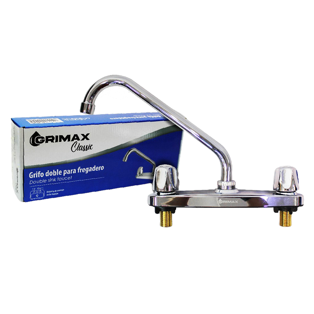 GRIFO DOBLE PARA FREGADERO PLAST/CROM UND GRIMAX