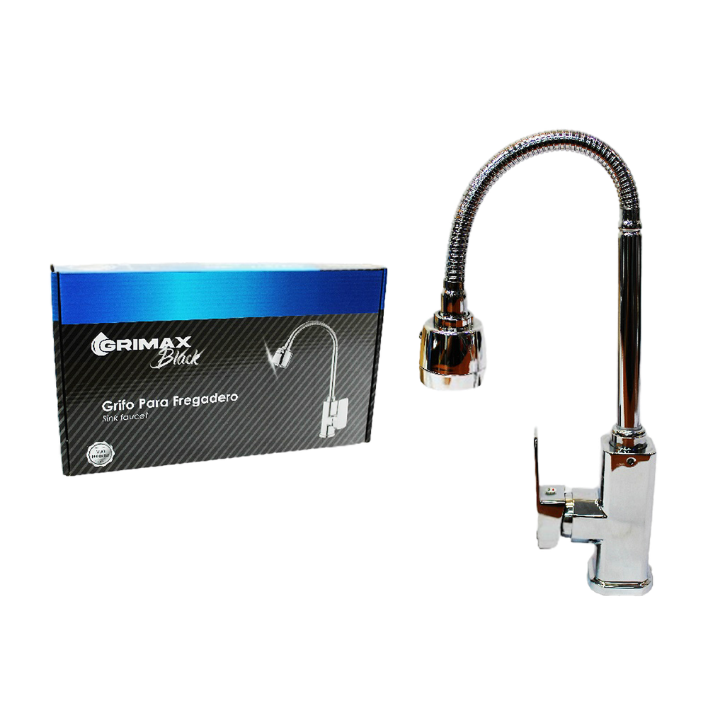 LLAVE MONOMANDO PARA FREGADERO ACERO INOX UNID GRIMAX BLACK