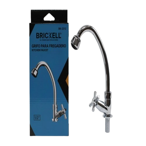 LLAVE PARA FREGADERO INDIVUDUAL DE LUJO CROMADO 1/2" UNID BRICKELL