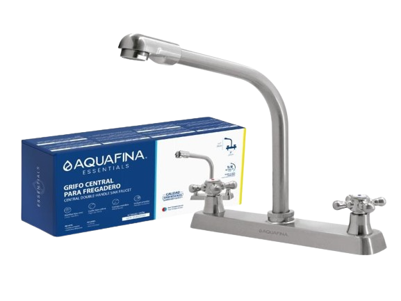 LLAVE FREGADERO CON CUELLO TIPO COBRA - MANIJAS CRUZ  UNID AQUAFINA