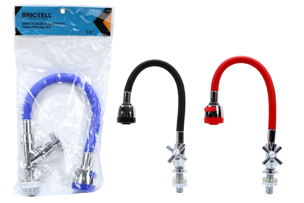 LLAVE INDIVIDUAL P/FREGADERO 1/2" FLEXIBLE UNID BRICKELL
