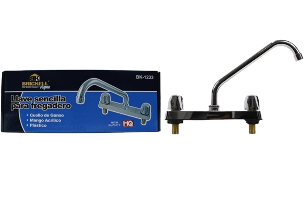 LLAVE PARA FREGADERO CENTRAL DOBLE 8" PLAST/CROM UNID BRICKELL