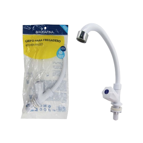 LLAVE PARA FREGADERO INDIVIDUAL PLASTICO BLANCO UNID AQUAFINA