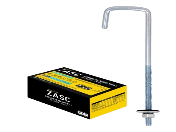 GANCHO DE TECHO TIPO L - 3"X1" CORTO CAJA 100 PIEZAS UNID ZASC