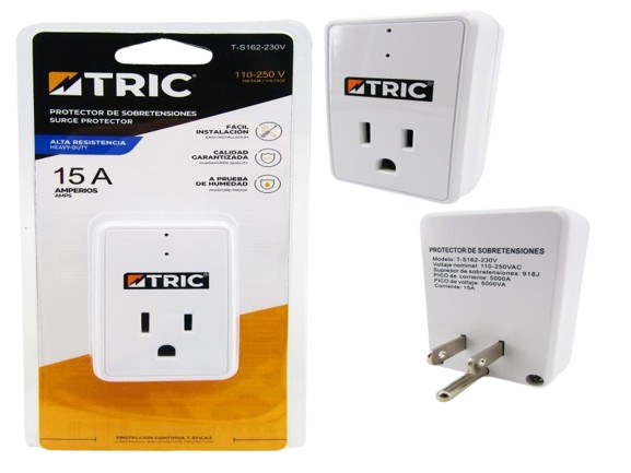 PROTECTOR DE VOLTAJE SOBRETENSIONES 110-250V-15A-50/60HZ UNID TRIC