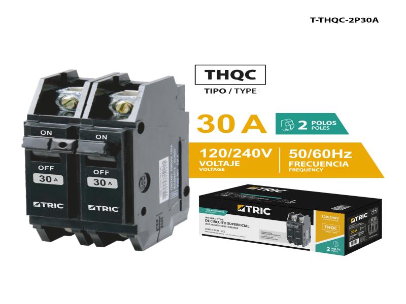 BREAKER INTERRUPTOR DE CIRCUITO THQC SUPERFICIAL 2X30A UNID TRIC