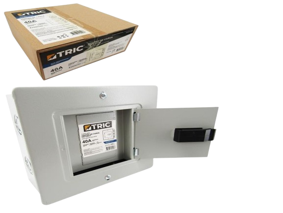 CAJA DE BREAKER 4 CIRCUITOS CON PUERTAS  40 AMP UNID TRIC