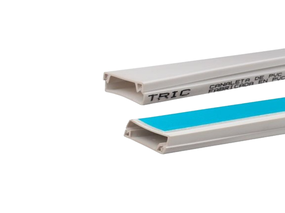 CANALETA DE PVC CON ADHESIVO 20x10x2000MM UNID TRIC