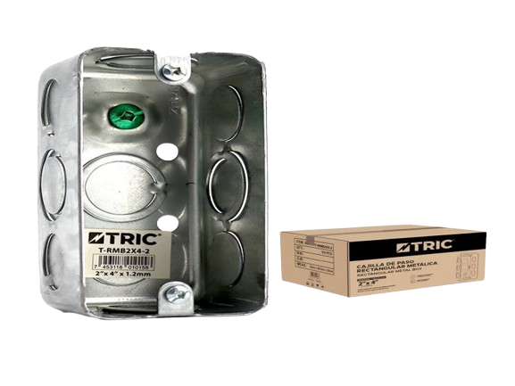 CAJA ELECT RECTANGULAR METALICA 4"X2" - 1.2MM UNID TRIC
