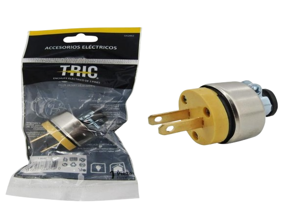 ENCHUFE METALICO 2 PINES UNID TRIC