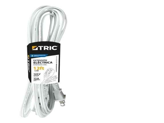 EXTENSIÓN ÉLECTRICA 12FT COLOR BLANCO UNID TRIC