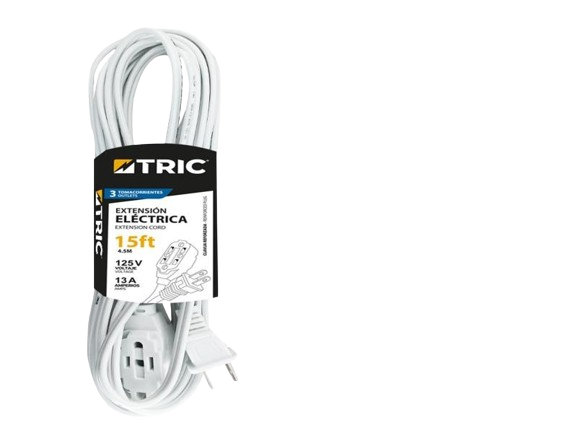 EXTENSIÓN ÉLECTRICA 15FT COLOR BLANCO UNID TRIC