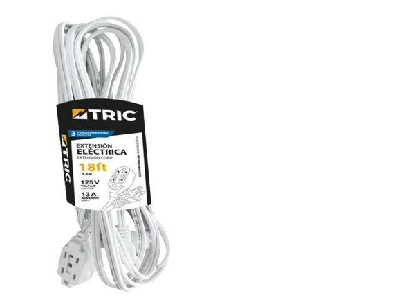 EXTENSIÓN ÉLECTRICA 18FT COLOR BLANCO UNID TRIC