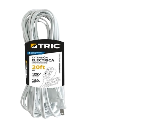 EXTENSIÓN ÉLECTRICA 20FT COLOR BLANCO UNID TRIC