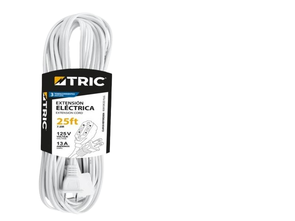 EXTENSIÓN ÉLECTRICA 25FT COLOR BLANCO UNID TRIC