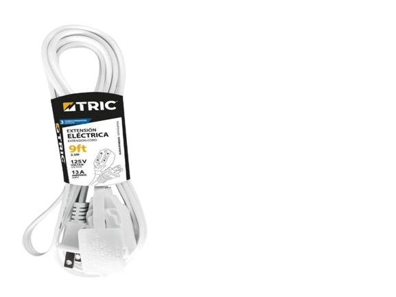 EXTENSIÓN ÉLECTRICA 9FT COLOR BLANCO UNID TRIC